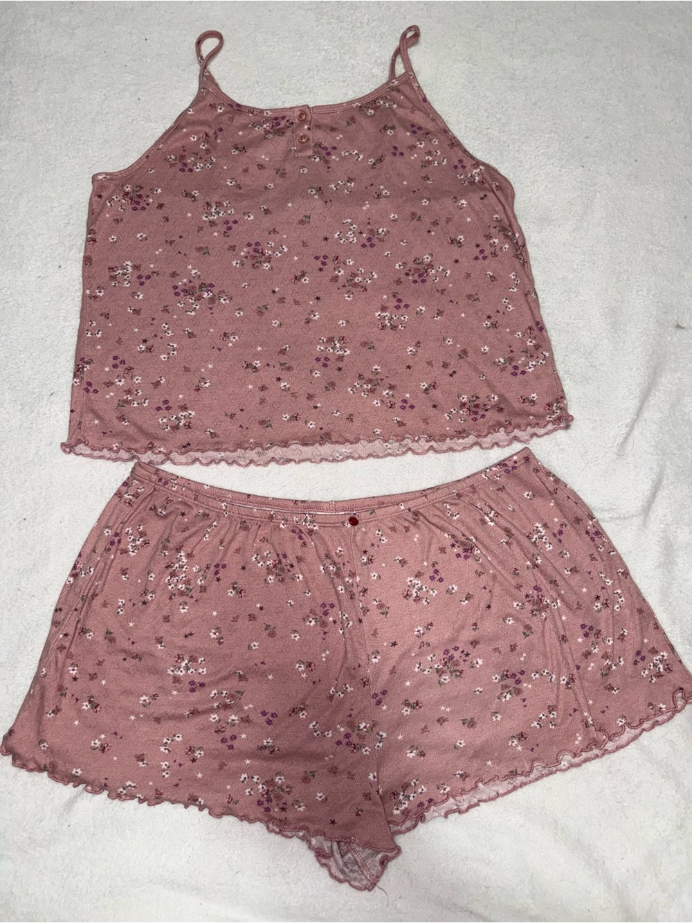 No Boundaries Dusty Rose Floral Cami & Shorts Set - Picture 1 of 3